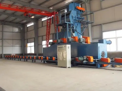 可克达拉管道外壁自动通过式喷砂机提升管道外壁质量